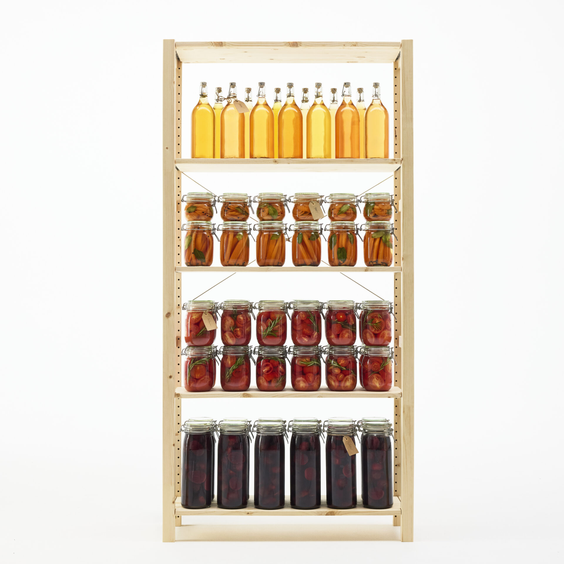Pickled vegetables on shelf